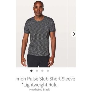 EUC Lululemon Pulse Slub SS Tee HBLK Heathered Black Grey Rulu XXL $68
